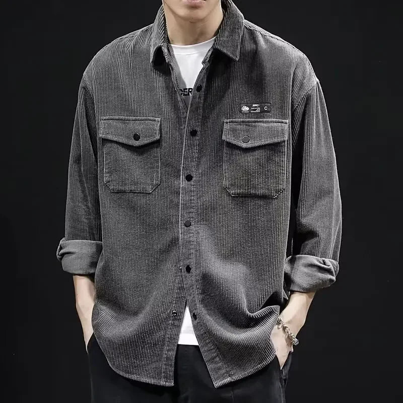 Men's Plus Size Corduroy Casual Shirt